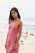 90s Icon V Slip Dress - Confetti Red